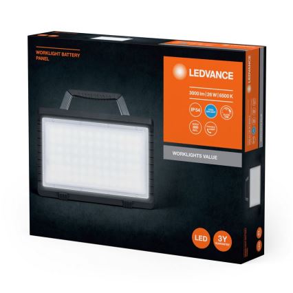 Ledvance - Dimmbarer, aufladbarer LED-Outdoor-Strahler WORKLIGHT BATTERY LED/26W/5V 2200 mAh IP54