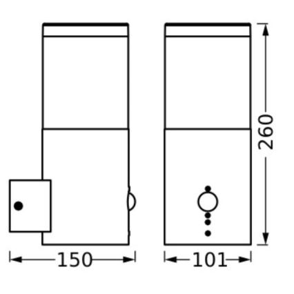 Ledvance - Außenwandleuchte mit Sensor EBRO 1xE27/20W/230V IP44