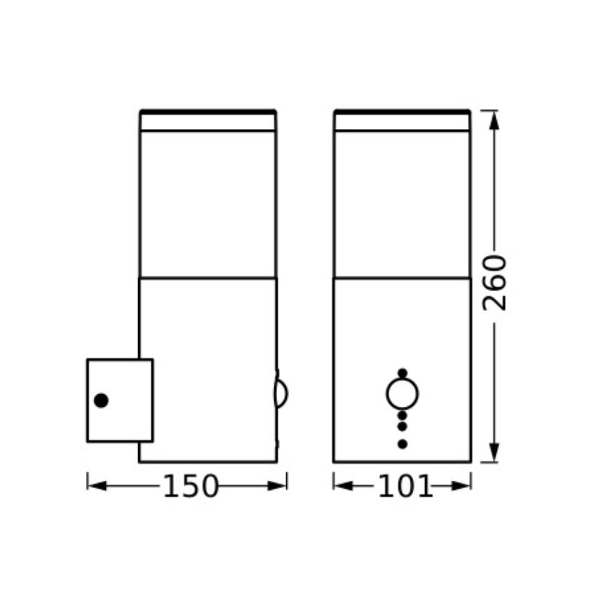 Ledvance - Außenwandleuchte mit Sensor EBRO 1xE27/20W/230V IP44