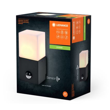 Ledvance - Außenwandleuchte mit Sensor FIGO SQUARE 1xE27/20W/230V