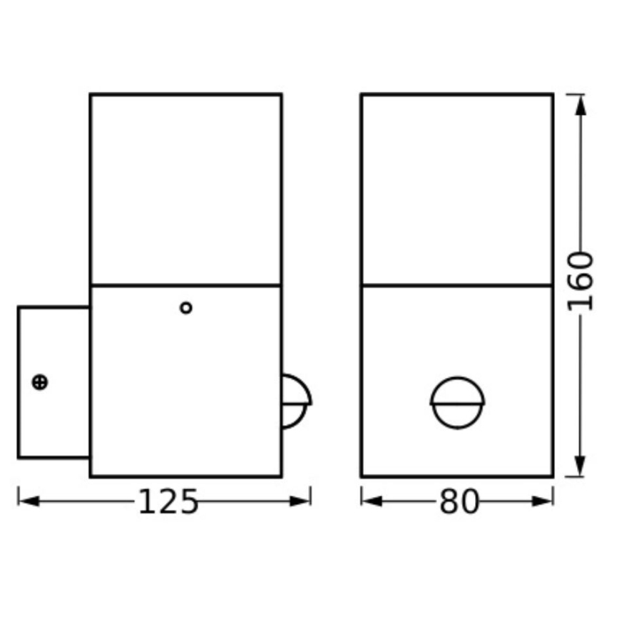 Ledvance - Außenwandleuchte mit Sensor FIGO SQUARE 1xE27/20W/230V