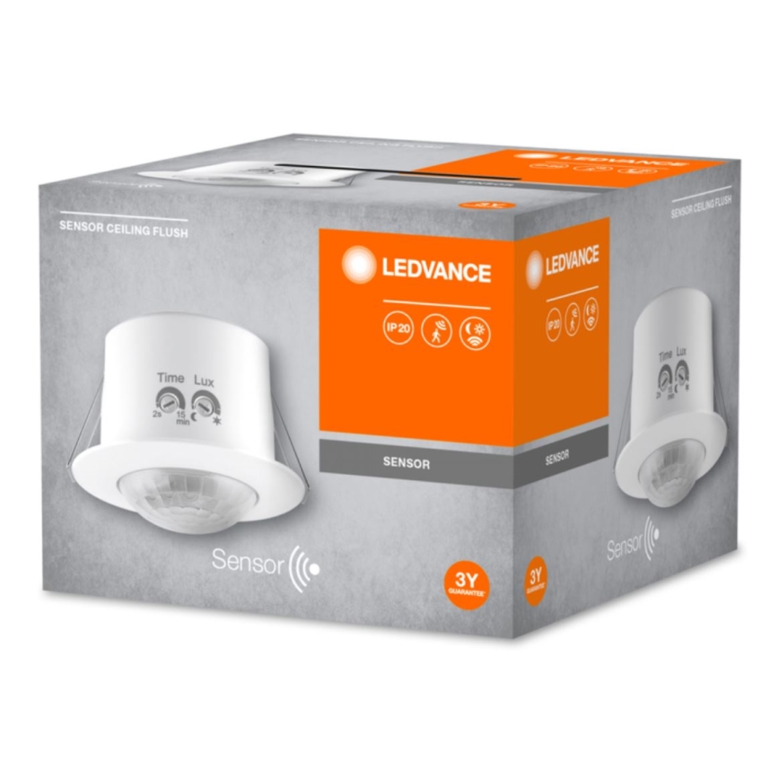 Ledvance - Infrarot-Einbaubewegungsmelder FLUSH 230V weiß