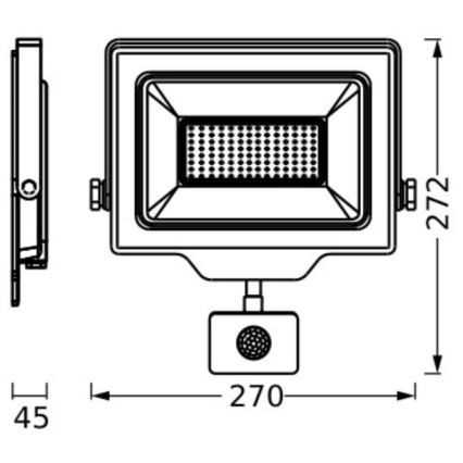 Ledvance - LED Außenwandstrahler mit Sensor FLOODLIGHT ESSENTIAL LED/100W/230V IP44