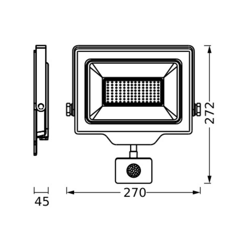 Ledvance - LED Außenwandstrahler mit Sensor FLOODLIGHT ESSENTIAL LED/100W/230V IP44