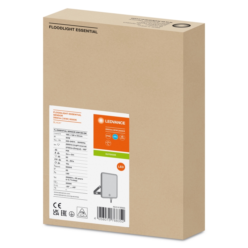 Ledvance - LED Außenstrahler mit Sensor FLOODLIGHT LED/30W/230V 6500K IP65