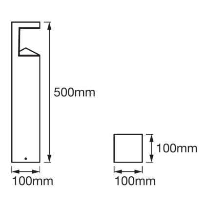 Ledvance - LED Auβenlampe PYRAMID 1xLED/9W/230V IP44 50 cm