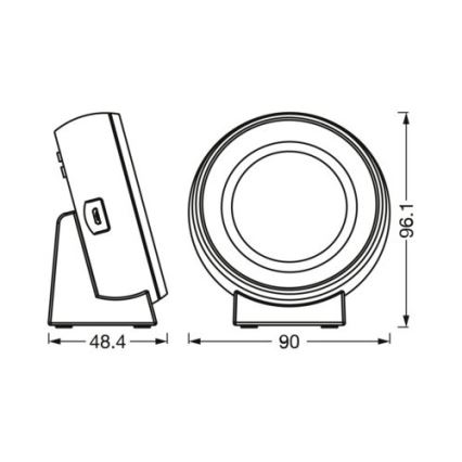 Ledvance - LED-Digitaluhr mit Hintergrundbeleuchtung NIGHTLUX LED/0,3W/5V 1000mAh 3000/4000/6500K