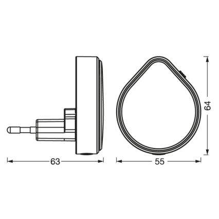 Ledvance - LED-Dimmbares Orientierungslicht zum Einstecken LUNETTA LED/0,5W/230V
