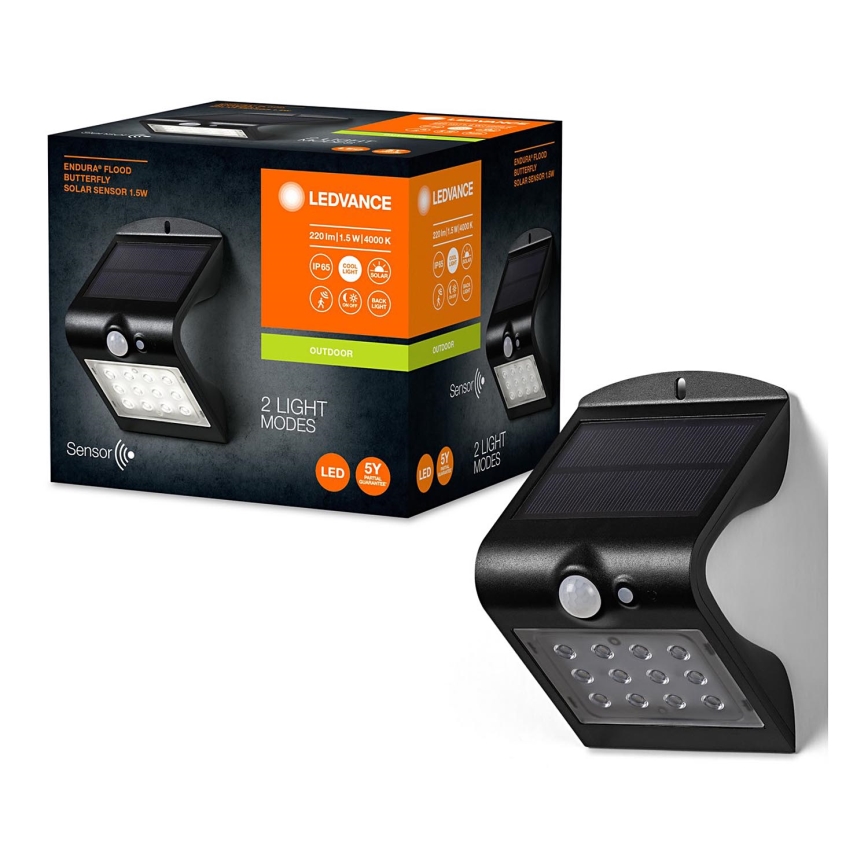 Ledvance - LED-Solarwandleuchte mit Sensor SCHMETTERLING LED/1,5W/3,7V 1200 mAh IP65