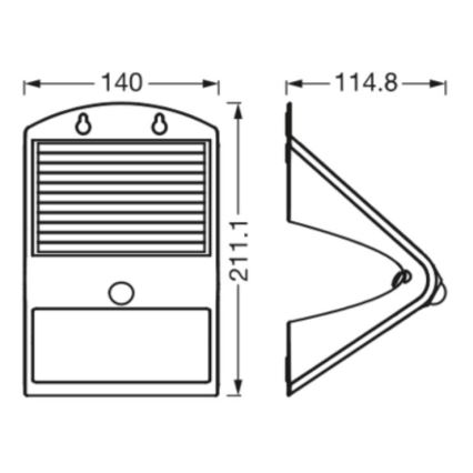 Ledvance - LED-Solar-Wandleuchte mit Bewegungs- und Dämmerungssensor SCHMETTERLING LED/4W/3,7V 2000 mAh IP65