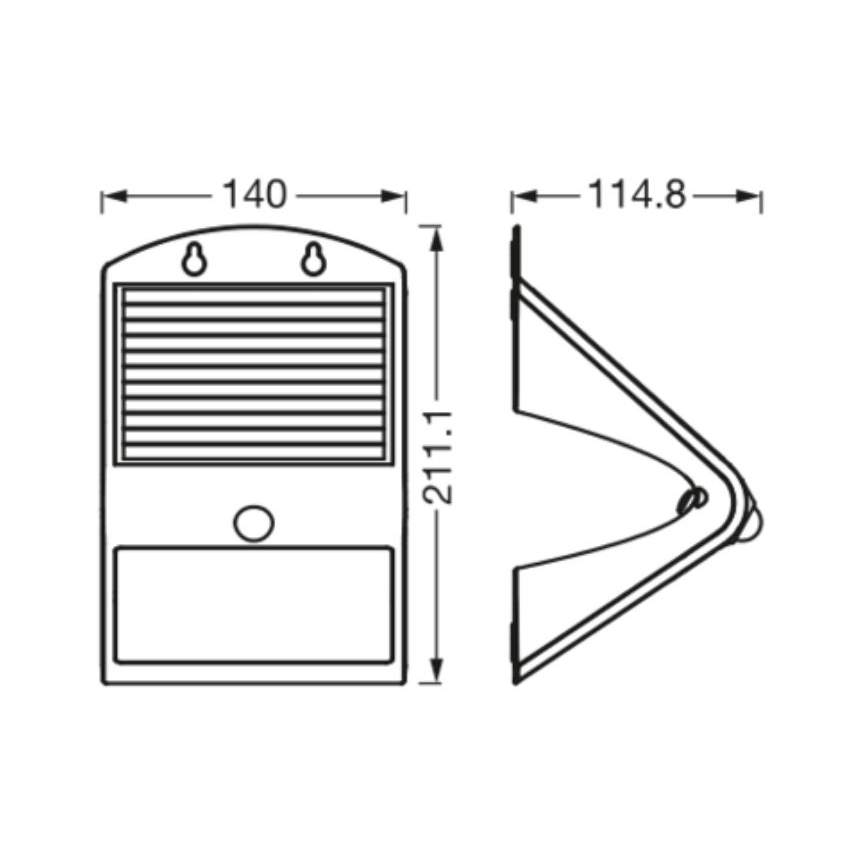 Ledvance - LED-Solar-Wandleuchte mit Bewegungs- und Dämmerungssensor SCHMETTERLING LED/4W/3,7V 2000 mAh IP65