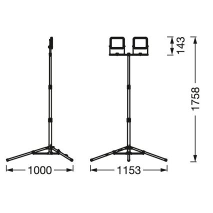 Ledvance - LED Außenstrahler mit Halterung WORKLIGHT TRIPOD 2xLED/10W/230V 6500K IP65