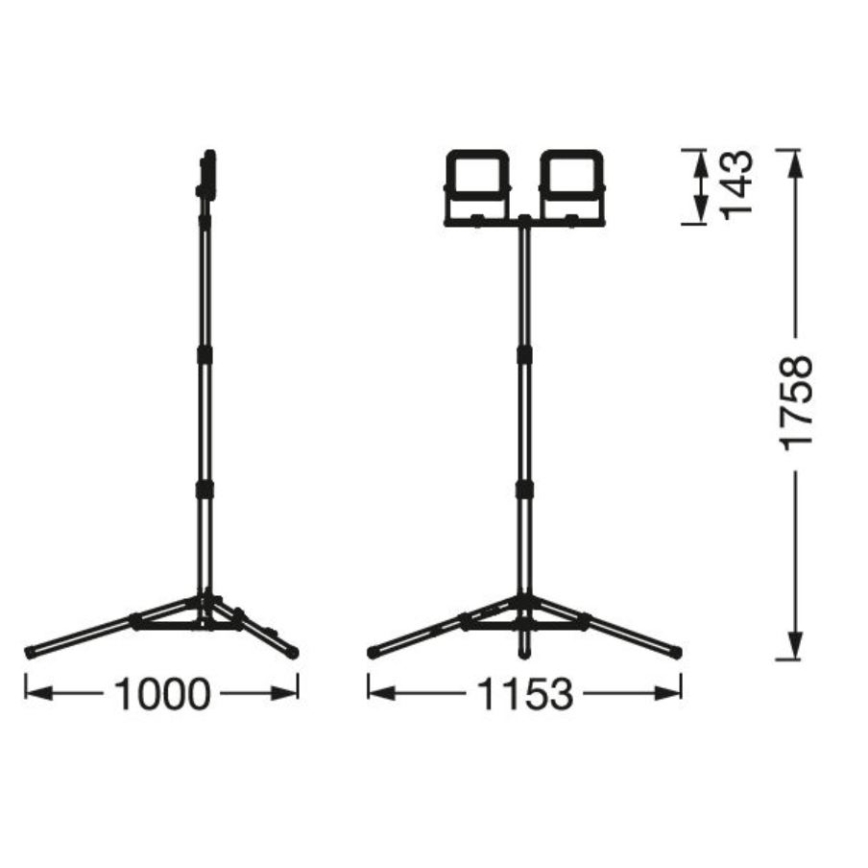 Ledvance - LED Außenstrahler mit Halterung WORKLIGHT TRIPOD 2xLED/10W/230V 6500K IP65