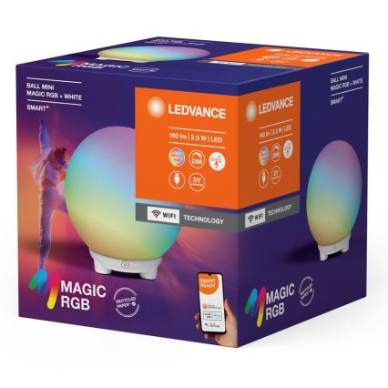 Ledvance - LED RGBW dimmbare wiederaufladbare Tischlampe SMART+ MAGIC LED/2,5W/5V 2200-6500K Wi-Fi