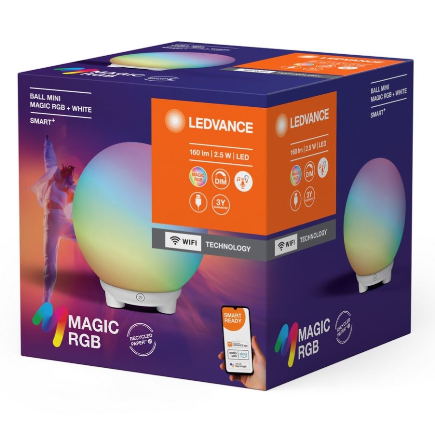 Ledvance - LED RGBW dimmbare wiederaufladbare Tischlampe SMART+ MAGIC LED/2,5W/5V 2200-6500K Wi-Fi
