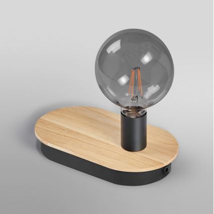 Ledvance - Touch-Tischlampe mit USB-Anschluss DECOR WOOD 1xE27/8W/230V Gummibaum
