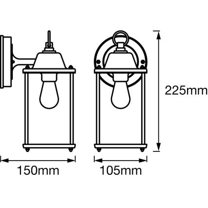 Ledvance - Wandleuchte ENDURA 1xE27/60W/230V IP23