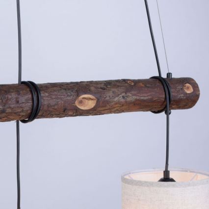 Leuchten Direkt 11238-79 - Hängeleuchte BARK 3xE27/40W/230V Holz