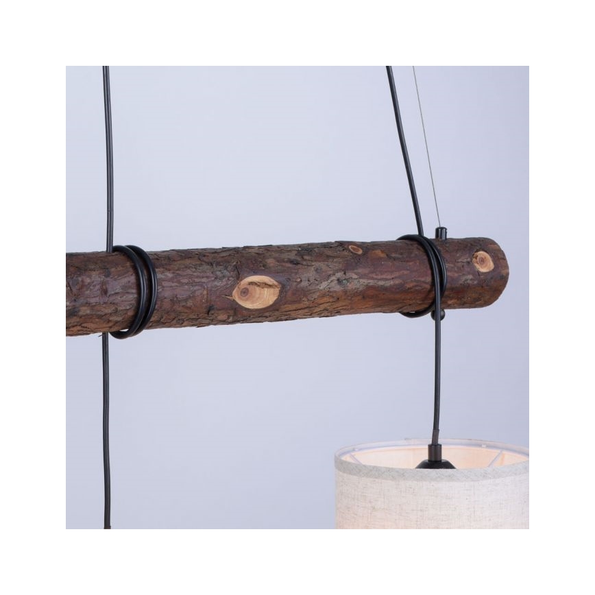 Leuchten Direkt 11238-79 - Hängeleuchte BARK 3xE27/40W/230V Holz