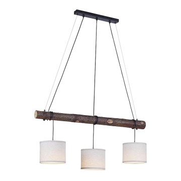 Leuchten Direkt 11238-79 - Hängeleuchte BARK 3xE27/40W/230V Holz