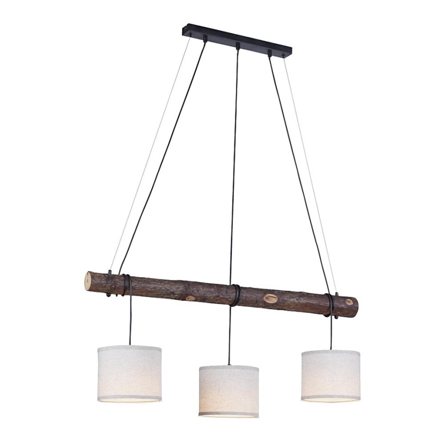 Leuchten Direkt 11238-79 - Hängeleuchte BARK 3xE27/40W/230V Holz