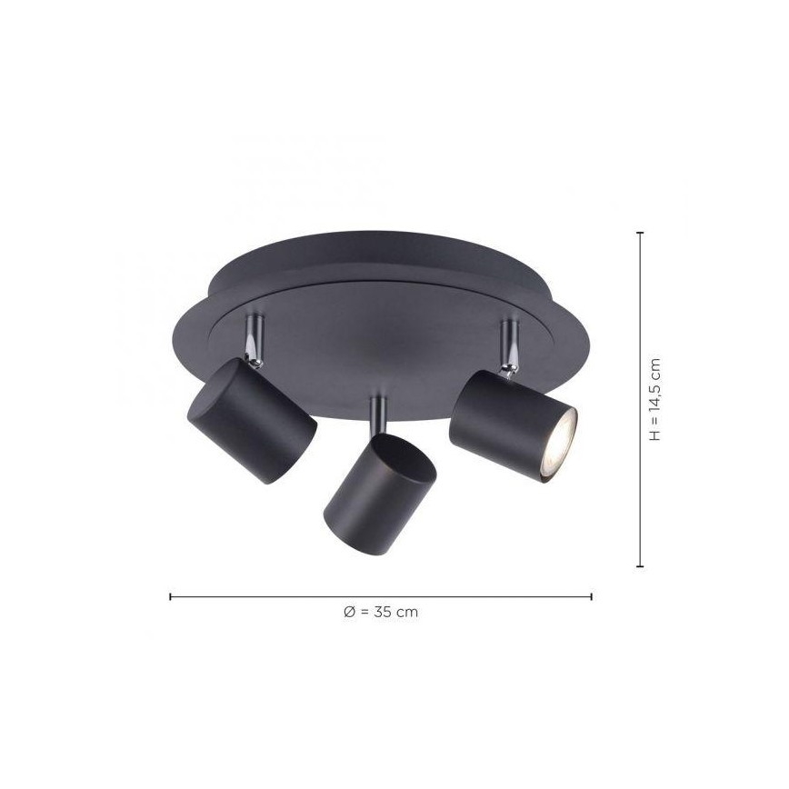 Leuchten Direkt 11943-13 - LED Strahler TARIK 3xGU10/5W/230V Anthrazit
