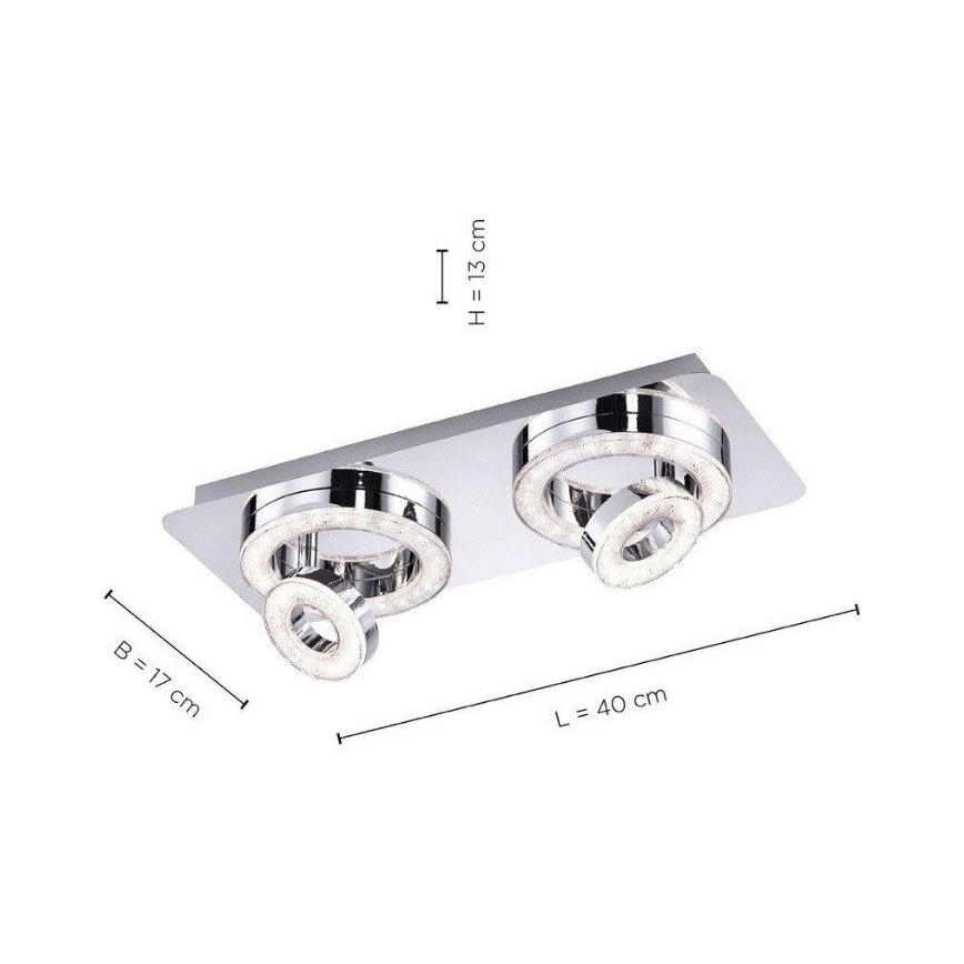Leuchten Direkt 14521-17 - LED-Deckenleuchte TIM 2xLED/2,8W/230V + 2xLED/3,1W