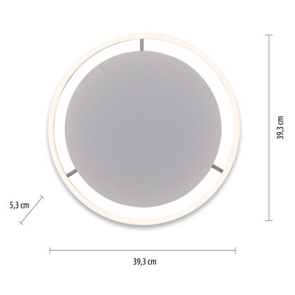Leuchten Direkt 15391-95 - LED dimmbares Deckenleuchte RITUS LED/20W/230V mattchrom