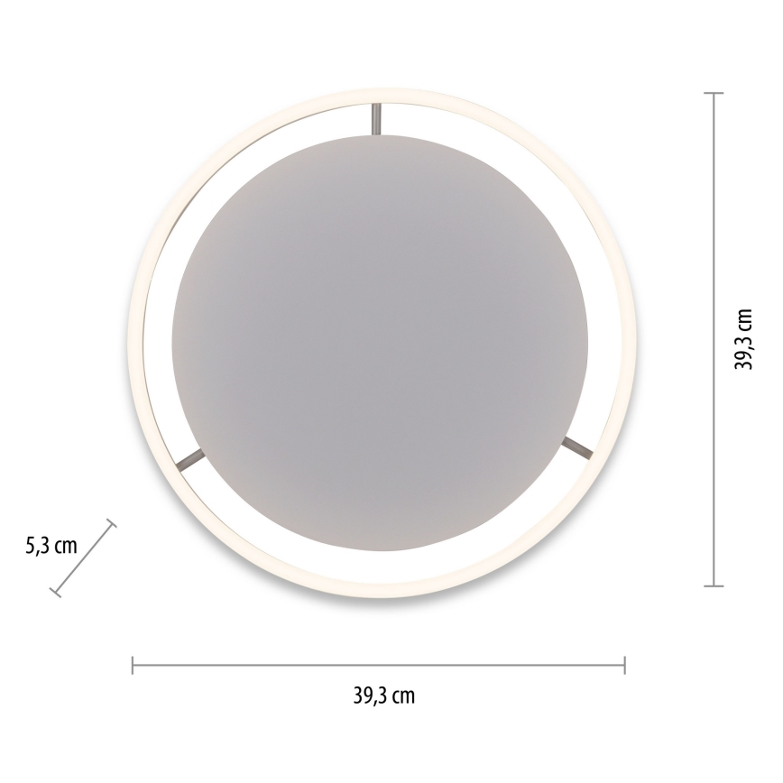 Leuchten Direkt 15391-95 - LED dimmbares Deckenleuchte RITUS LED/20W/230V mattchrom