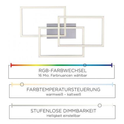 Leuchten Direkt 16431-55 - LED RGB dimmbare Deckenleuchte MAXI LED/27W/230V + Fernbedienung