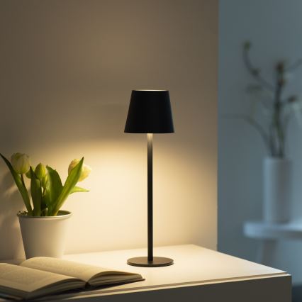 Leuchten Direkt 19250-18 - LED Außen dimmbare wiederaufladbare Tischlampe EURIA LED/3W/5V 2600 mAh IP54 schwarz