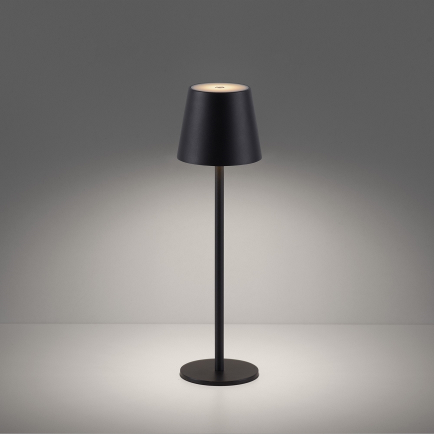 Leuchten Direkt 19250-18 - LED Außen dimmbare wiederaufladbare Tischlampe EURIA LED/3W/5V 2600 mAh IP54 schwarz