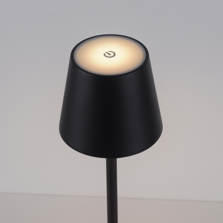 Leuchten Direkt 19250-18 - LED Außen dimmbare wiederaufladbare Tischlampe EURIA LED/3W/5V 2600 mAh IP54 schwarz