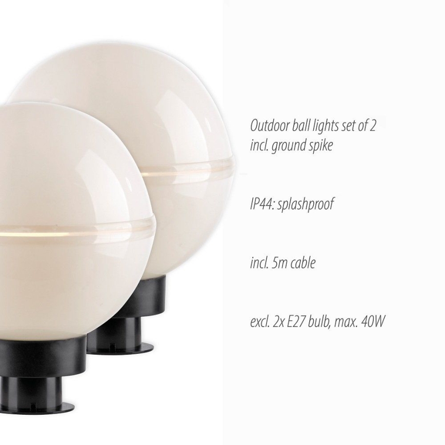 Leuchten Direkt 19322-16-2 - SET 2x Außenleuchte 1xE27/40W/230V d 20 cm IP44