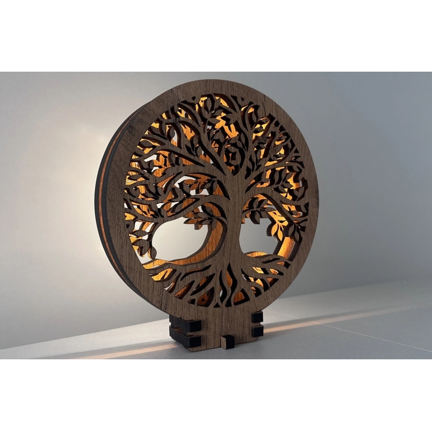 Li-Go 23577/DUB2 - LED, dimmbare Tischdekoration LED/12W/230V 20x22 cm Eiche/Baum des Lebens