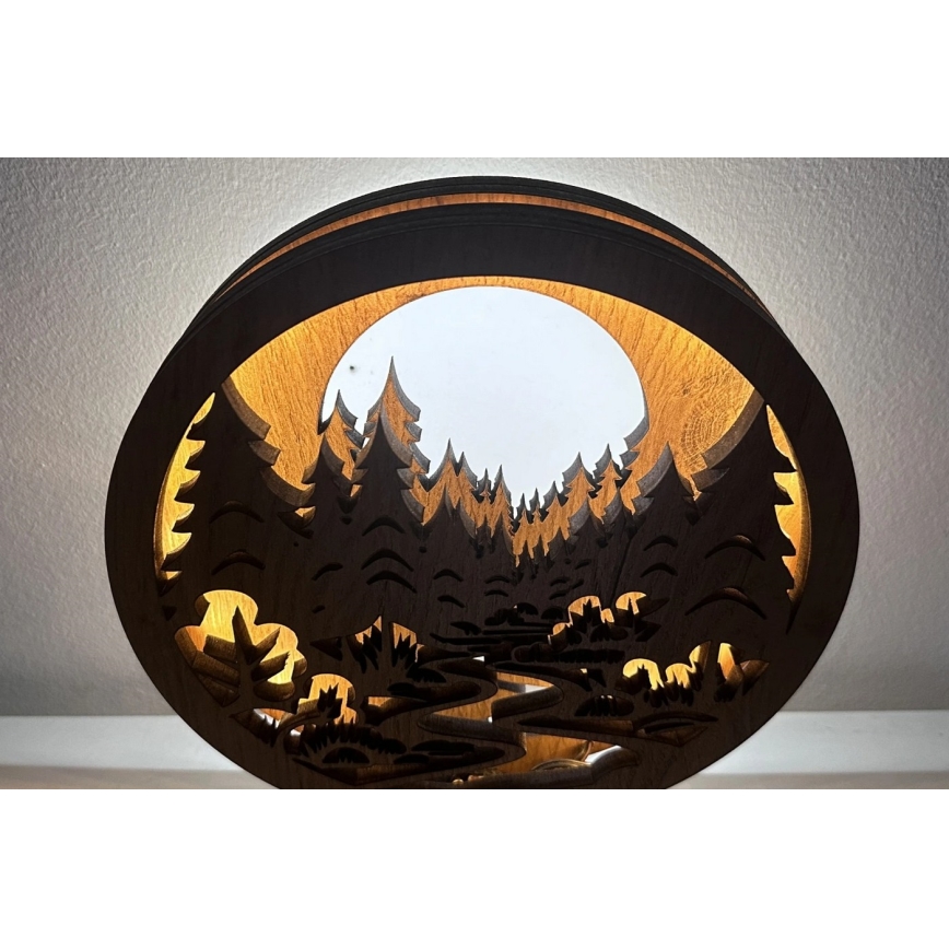 Li-Go 23580/DUB2 - dimmbare LED-Tischdekoration LED/12W/230V 20x22 cm Eiche/Im Wald