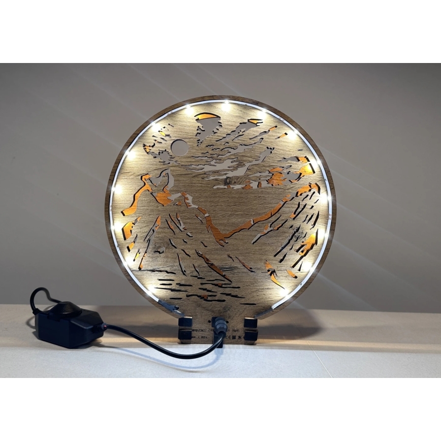 Li-Go 23595/DUB2 - LED-dimmbare Tischdekoration LED/12W/230V 20x22 cm Eiche/Bären