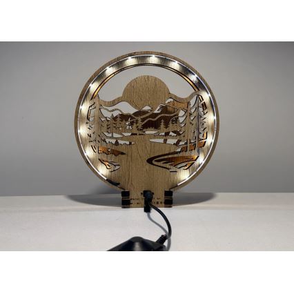 Li-Go 23598/DUB2 - Dimmbare LED-Tischdekoration LED/12W/230V 20x22 cm Eiche/Pferd