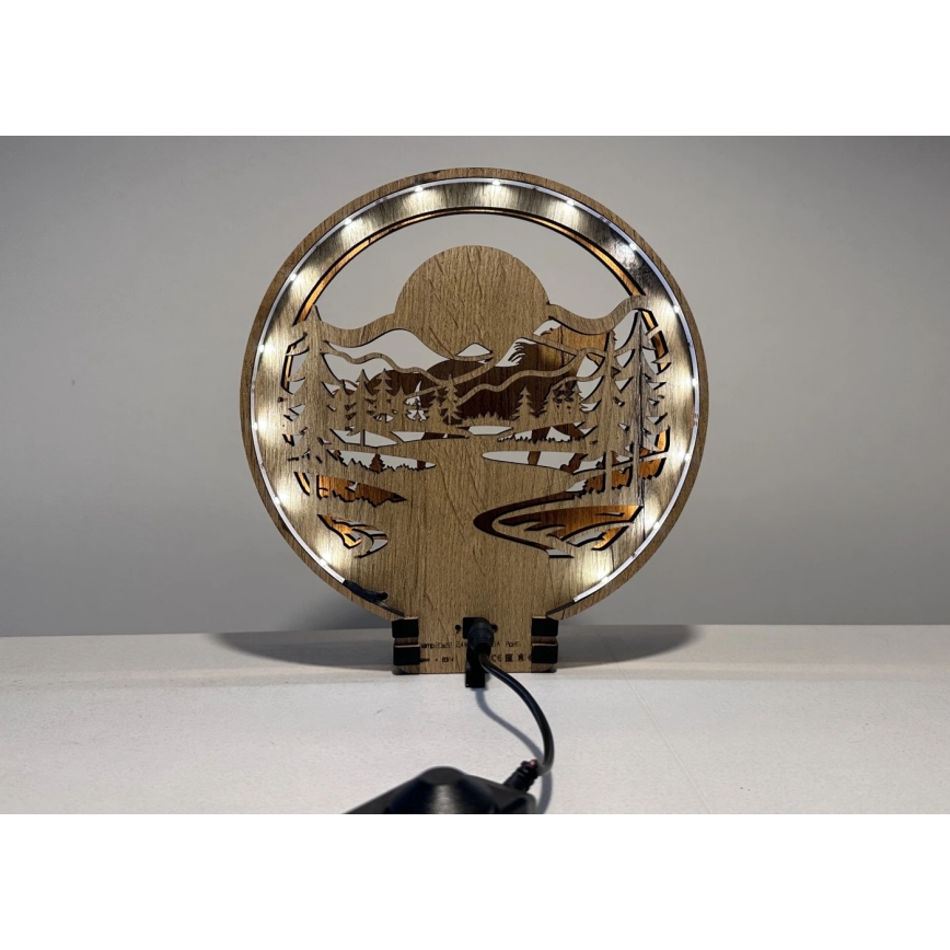 Li-Go 23598/DUB2 - Dimmbare LED-Tischdekoration LED/12W/230V 20x22 cm Eiche/Pferd