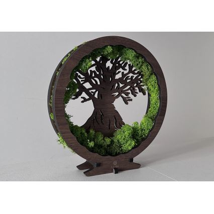 Li-Go 23604/DUB2 - Dimmbare LED-Tischdekoration LED/12W/230V 20x22 cm Eiche/Moos und Baum