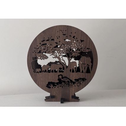 Li-Go 23610/DUB2 - LED-dimmbare Tischdekoration LED/12W/230V 20x22 cm Eiche/Elefanten
