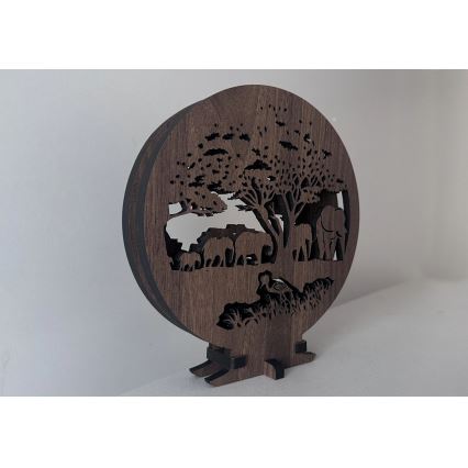 Li-Go 23610/DUB2 - LED-dimmbare Tischdekoration LED/12W/230V 20x22 cm Eiche/Elefanten