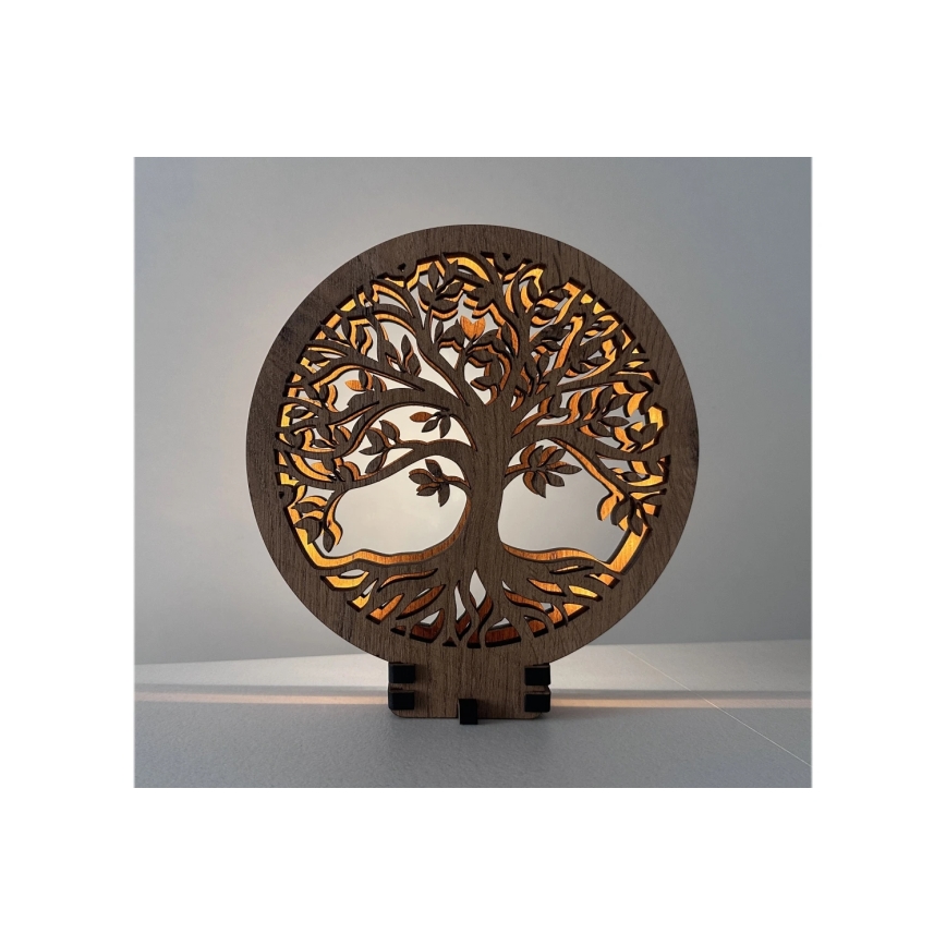 Li-Go 23648/DUB2 - LED-dimmbare Tischdekoration LED/12W/230V 30x31 cm Eiche/Lebensbaum