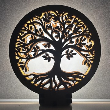 Li-Go 23648/DUB2 - LED-dimmbare Tischdekoration LED/12W/230V 30x31 cm Eiche/Lebensbaum