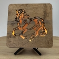 Li-Go 4070/DUB2 - LED-Tischdekoration LED/12W/230V 19x19 cm Eiche/Pferd
