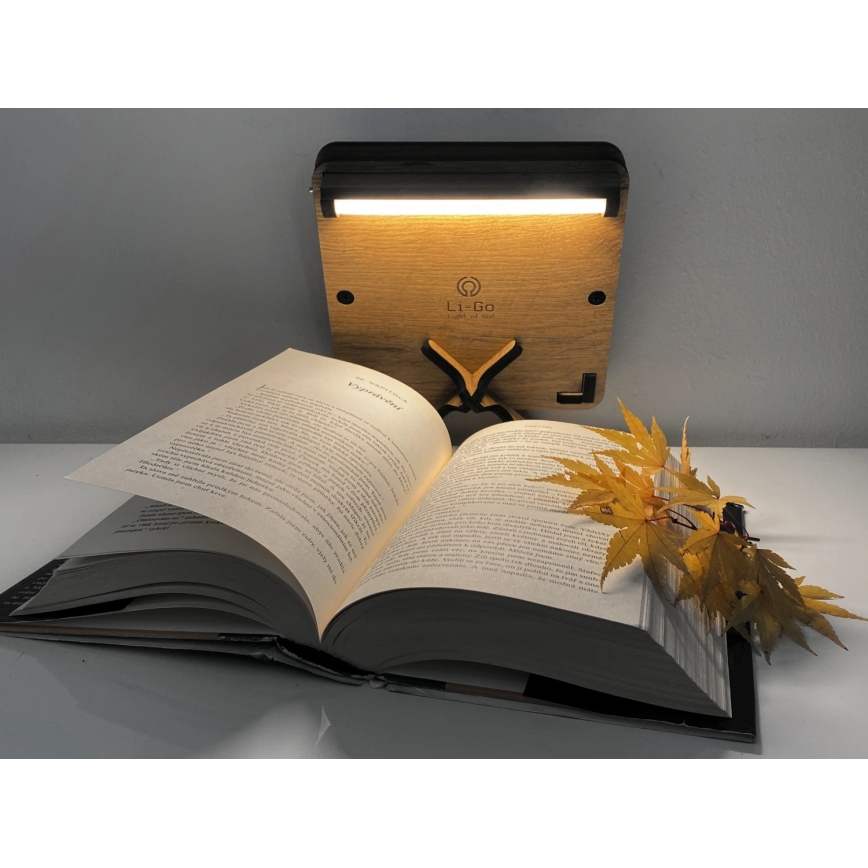 Li-Go 4070/DUB2 - LED-Tischdekoration LED/12W/230V 19x19 cm Eiche/Pferd