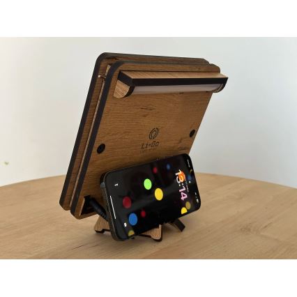 Li-Go 4070/DUB2 - LED-Tischdekoration LED/12W/230V 19x19 cm Eiche/Pferd