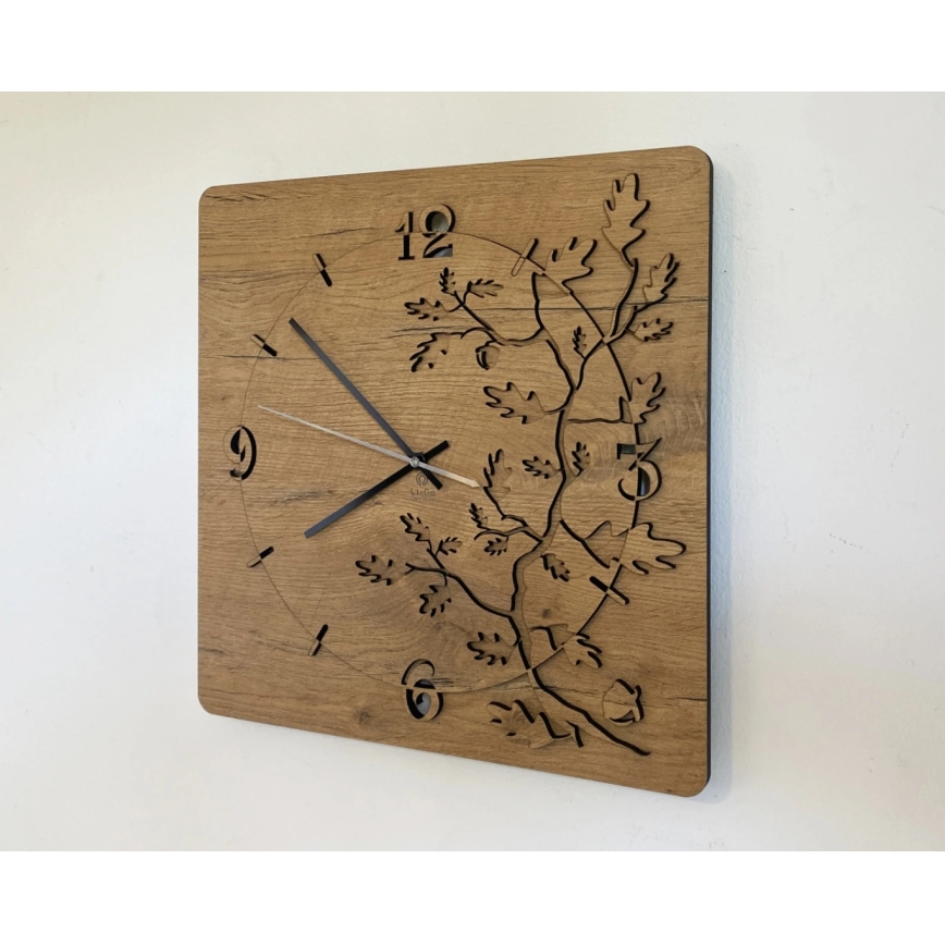 Li-Go 5499/DUB2 - Wanduhr 1xAA 40x40 cm Eiche