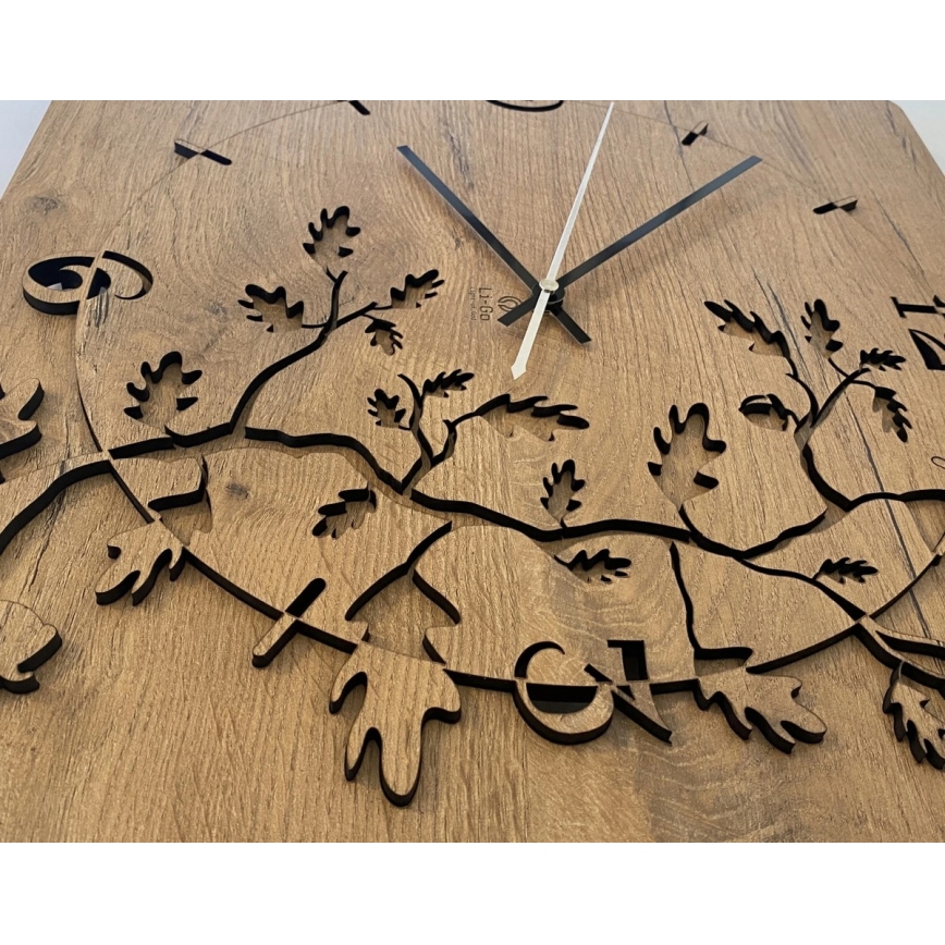 Li-Go 5499/DUB2 - Wanduhr 1xAA 40x40 cm Eiche