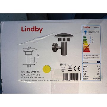 Lindby - LED-Wandleuchte für den Außenbereich LILLIE LED/8,1W/230V IP44